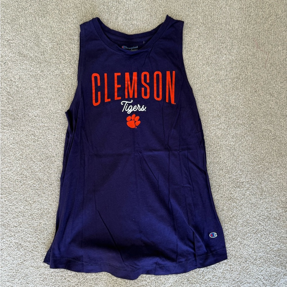 Champion Purple Clemson Tigers Sleeveless Shirt